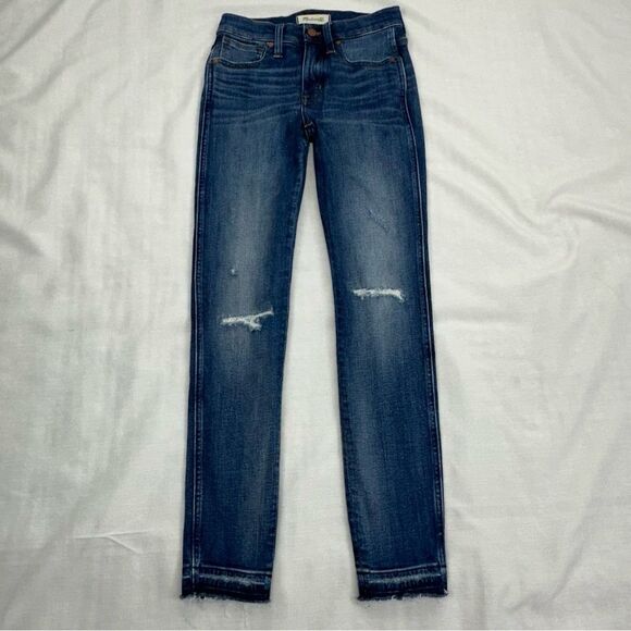 Madewell Women's size 24 High Rise 9”Skinny Distressed Jeans - Picture 13 of 15